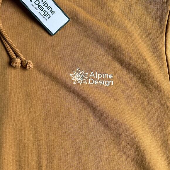 NWT Alpine Design Hoodie Men’s L Burnt Orange Pullover Fleece Lined Sweatshirt - Picture 4 of 6